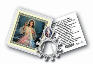 Divine Mercy Rosary Ring And Prayer Card 10-Pack