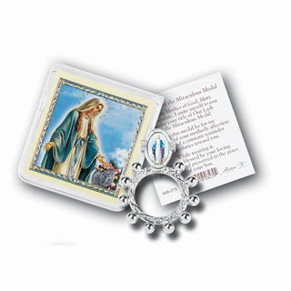Our Lady Of Grace Rosary Ring And Prayer Card 10-Pack