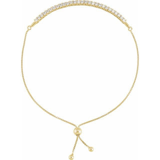 14K Yellow 1 CTW Lab-Grown Diamond Bolo 9 1/2" Bracelet
