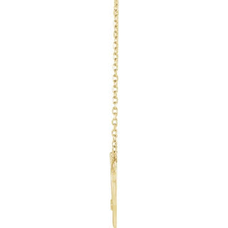 14K Yellow .015 CT Natural Diamond Heart & Cross 18" Necklace