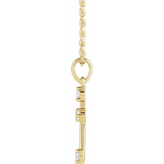 14K Yellow 1/6 CTW Natural Diamond Cross 16-18" Necklace
