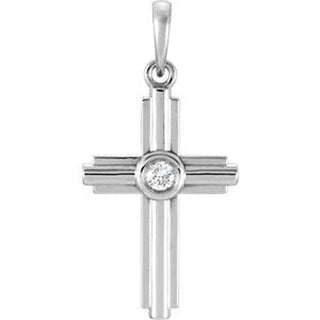 Sterling Silver .06 CTW Diamond Cross Pendant