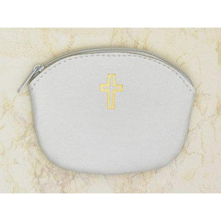 Bulk White zipper Rosary Pouch