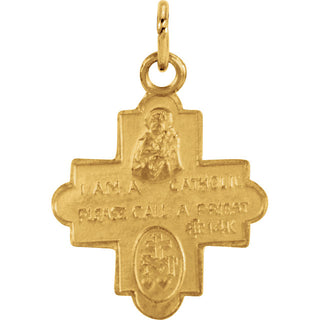 14K Yellow Gold 4-Way Cross Pendant