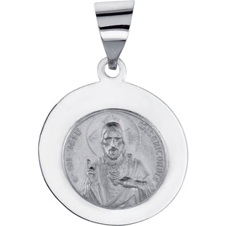 14K White Gold Scapular Pendant