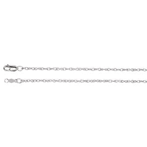 18-inch 1.5MM Rope Chain with Lobster Clasp - 14K White Gold