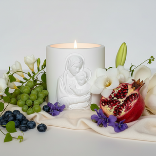 Virgin Mary and Child Sculptural Candle - Catholic Gift