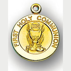 3/4-inch 14K Gold Round Saint Therese Medal