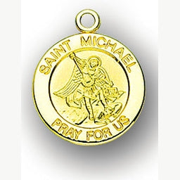 7/8-inch 14K Gold Round Saint Henry Medal
