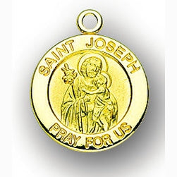 7/8-inch 14K Gold Round Saint Phillip Medal