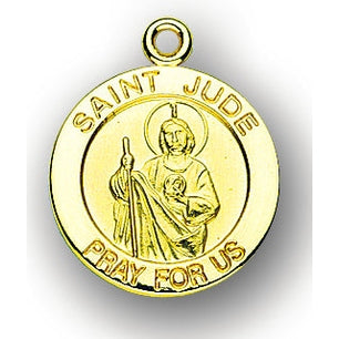 7/8-inch 14K Gold Round Saint Samuel Medal