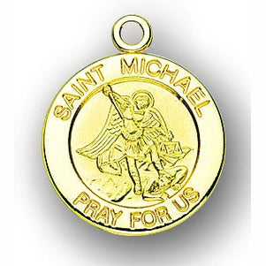 7/8-inch 14K Gold Round Saint Thomas Apostle Medal