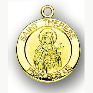 7/8-inch 14K Gold Round Saint Timothy Medal
