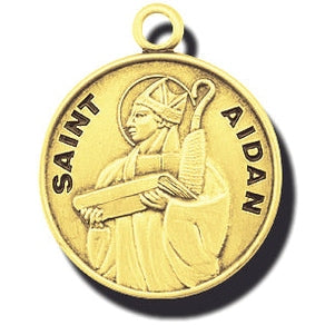 7/8-inch 14K Gold Round Saint William Medal