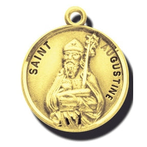 7/8-inch 14K Gold Round Saint Alexandra Medal