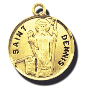 7/8-inch 14K Gold Round Saint Dorothy Medal