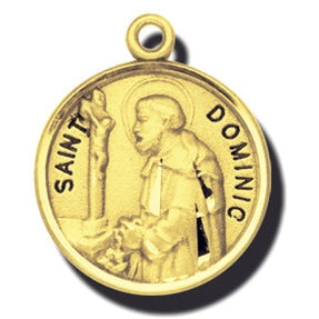 7/8-inch 14K Gold Round Saint Dymphna Medal