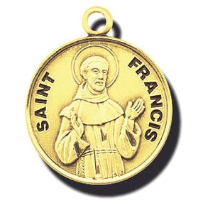 7/8-inch 14K Gold Round Saint Emily Medal