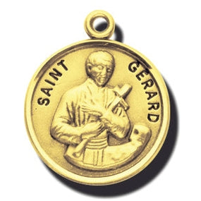 7/8-inch 14K Gold Round Saint Joan of Arc Medal