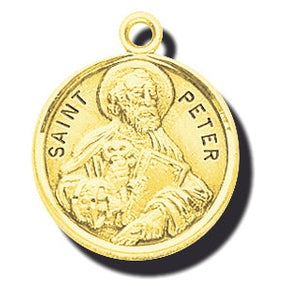7/8-inch 14K Gold Round Saint Lucy Medal
