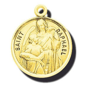 7/8-inch 14K Gold Round Saint Maria Goretti Medal