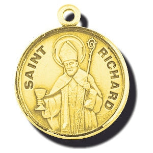 7/8-inch 14K Gold Round Saint Monica Medal
