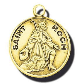 7/8-inch 14K Gold Round Saint Patricia Medal