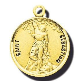 7/8-inch 14K Gold Round Saint Philomena Medal