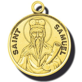 7/8-inch 14K Gold Round Saint Rachel Medal