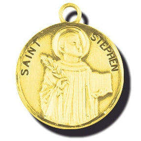7/8-inch 14K Gold Round Saint Rita Medal