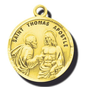 7/8-inch 14K Gold Round Saint Rose Medal