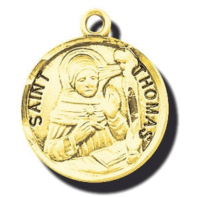 7/8-inch 14K Gold Round Saint Sarah Medal