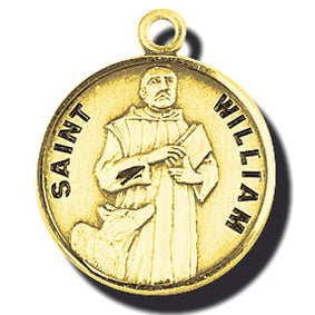 7/8-inch 14K Gold Round Saint Therese Medal