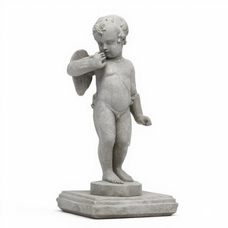 De Ezio Angel Statue - 30-inch - Limestone finish