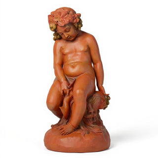 Como Cherub & Lion Statue - 34-inch — Metro finish