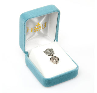 Sterling Silver Heart Shaped Miraculous Baby Pin