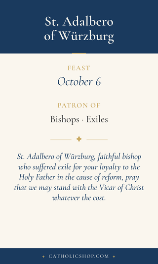 St. Adalbero of Würzburg Holy Cards