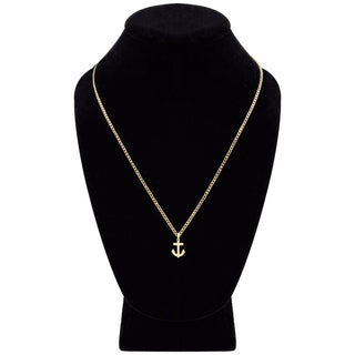 Cubic Zirconia Devil Anchor Cross Pendant 14K Gold Filled Necklace Set