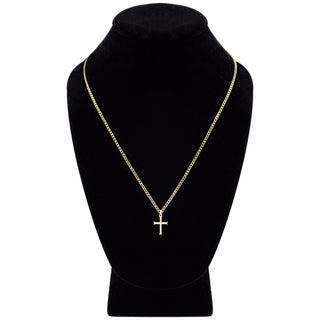 CZ Cross Cubic Zirconia Pendant With Necklace Set 14K Gold Filled