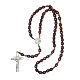 Large Medjugorje St. Benedict Rosary - Brown
