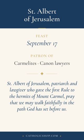 St. Albert of Jerusalem Holy Cards
