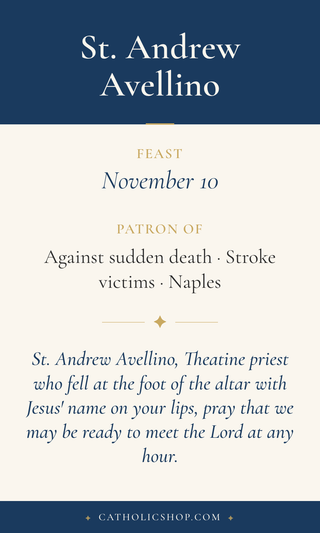St. Andrew Avellino Holy Cards
