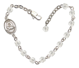Adjustable Silver Plated 4mm Fire Polished First Reconciliation Bracelet in Crystal