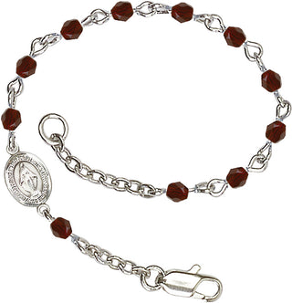 Silver Plated Bracelet with 4mm Garnet Fire Polished beads