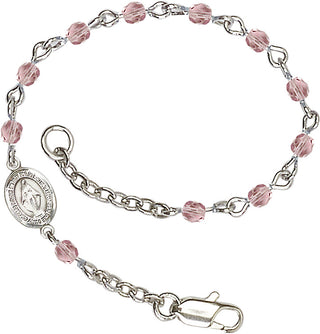 Silver Plated Bracelet with 4mm Light Amethyst Fire Polished beads