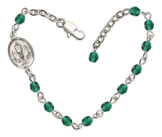 Adjustable Silver Plated 4mm Fire Polished Chalice Bracelet in Zircon