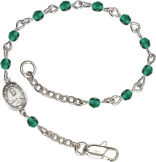 Silver Plated Bracelet with 4mm Zircon Fire Polished beads