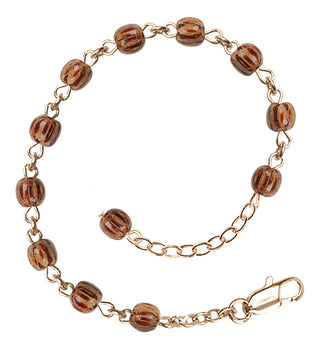 Adjustable 14 Karat Gold-Filled 4mm Wood Beaded Bracelet