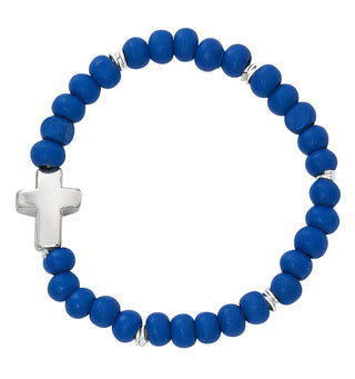 Baby Blue Wood Stretch Bracelete