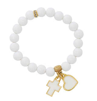 Baby Blue Wood Stretch Bracelete
